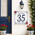 Numero Civico Personalizzato in Ceramica 15x15 cm – Targa Casa in ceramica – Handmade Italy  P11