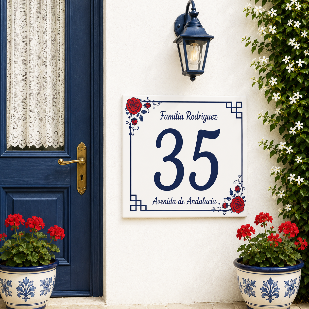 Numero Civico Personalizzato in Ceramica 15x15 cm – Targa Casa in ceramica – Handmade Italy  P11