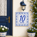 Numero Civico Personalizzato in Ceramica 15x15 cm – Targa Casa in ceramica – Handmade Italy  P12