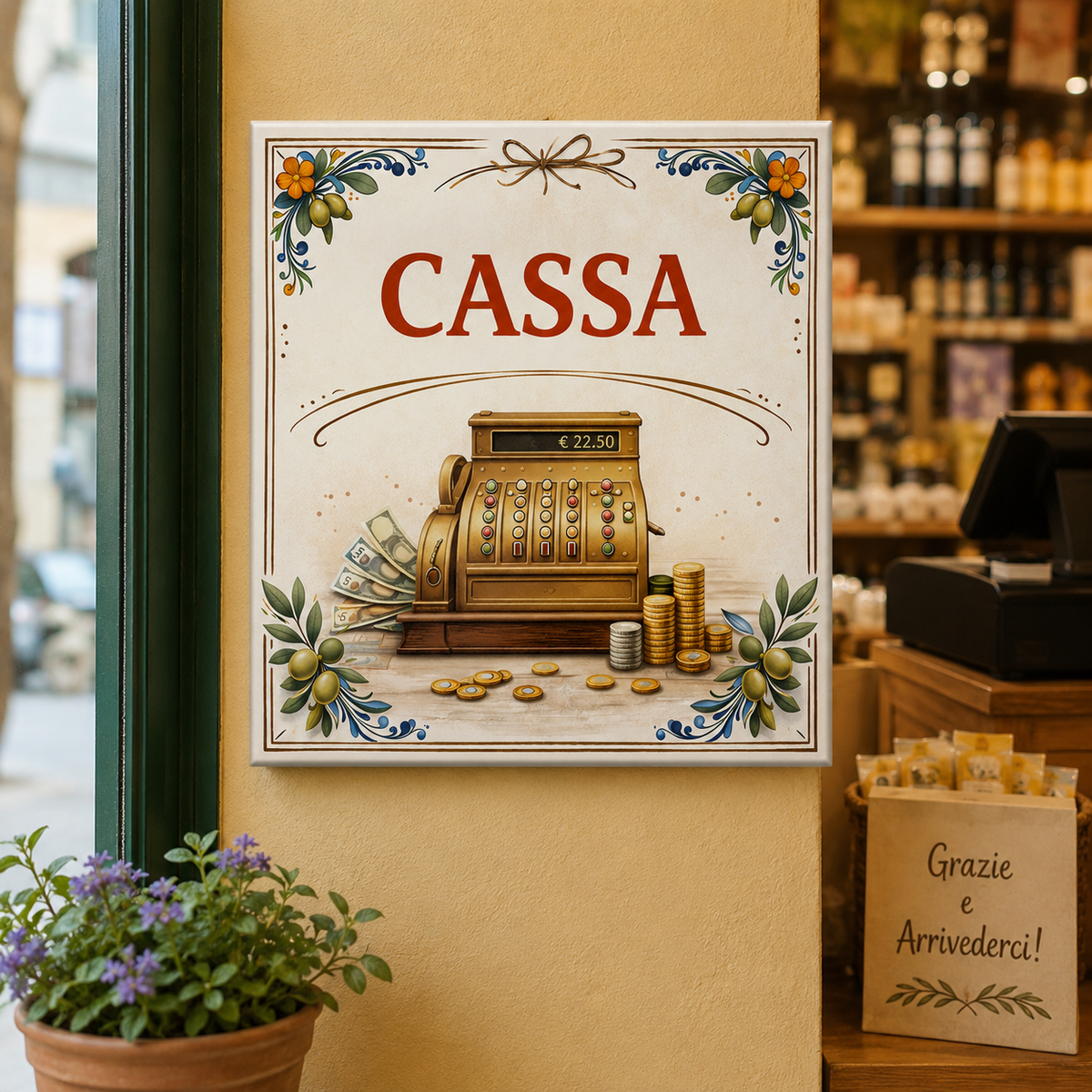 Mattonella Decorativa “Cassa” – Insegna per Negozio P5