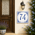 Numero Civico Personalizzato in Ceramica 15x15 cm – Targa Casa in ceramica – Handmade Italy  P13