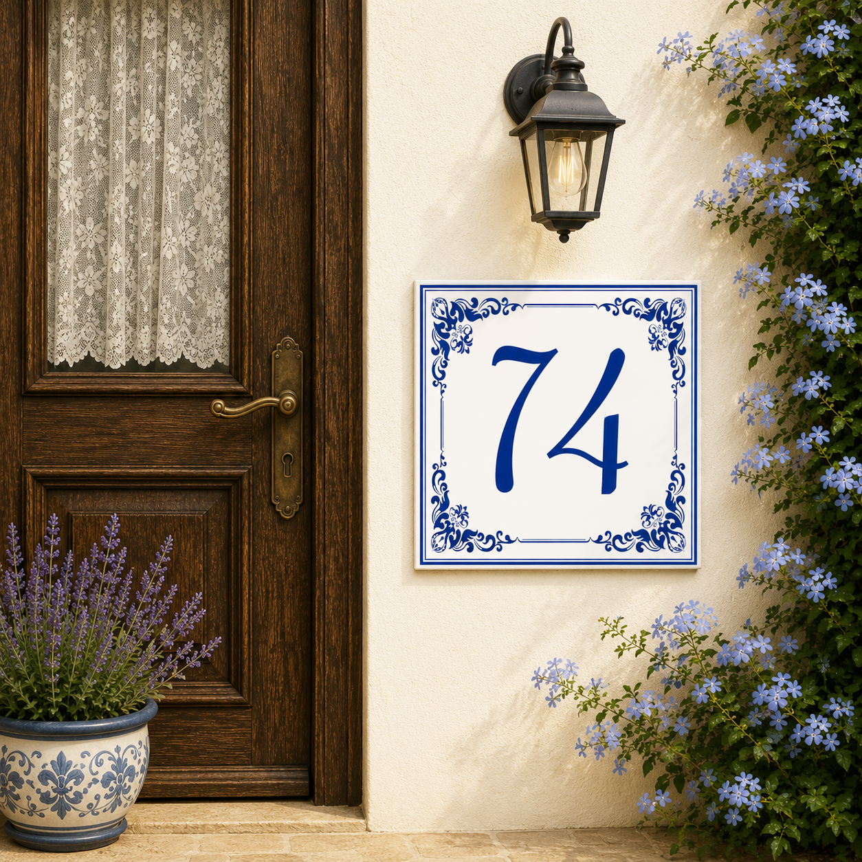 Numero Civico Personalizzato in Ceramica 15x15 cm – Targa Casa in ceramica – Handmade Italy  P13