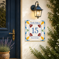 Numero Civico Personalizzato in Ceramica 15x15 cm – Targa Casa in ceramica – Handmade Italy  P15