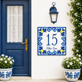 Numero Civico Personalizzato in Ceramica 15x15 cm – Targa Casa in ceramica – Handmade Italy  P10