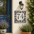 Numero Civico Personalizzato in Ceramica 15x15 cm – Targa Casa in ceramica – Handmade Italy  P17