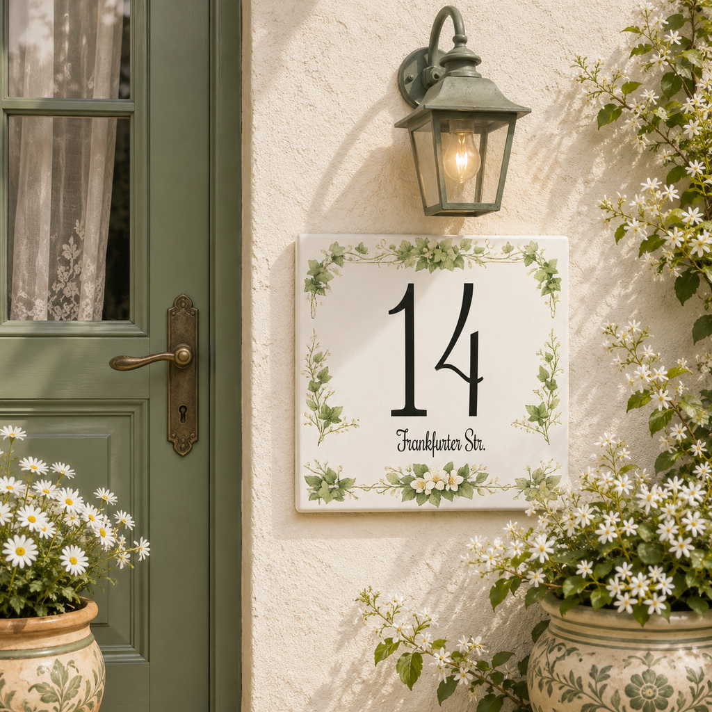 Numero Civico Personalizzato in Ceramica 15x15 cm – Targa Casa in ceramica – Handmade Italy  P2