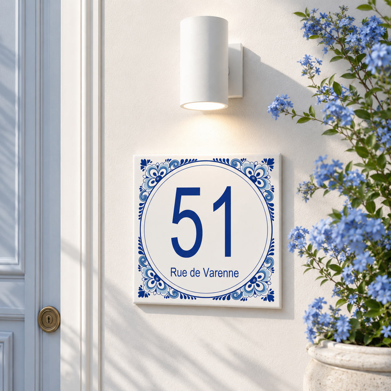 Numero Civico Personalizzato in Ceramica 15x15 cm – Targa Casa in ceramica – Handmade Italy  P29