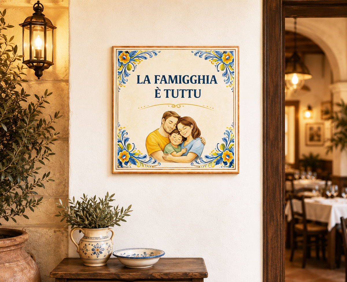 Mattonella Siciliana “La Famigghia È Tuttu” – Decorazione Tradizionale P7