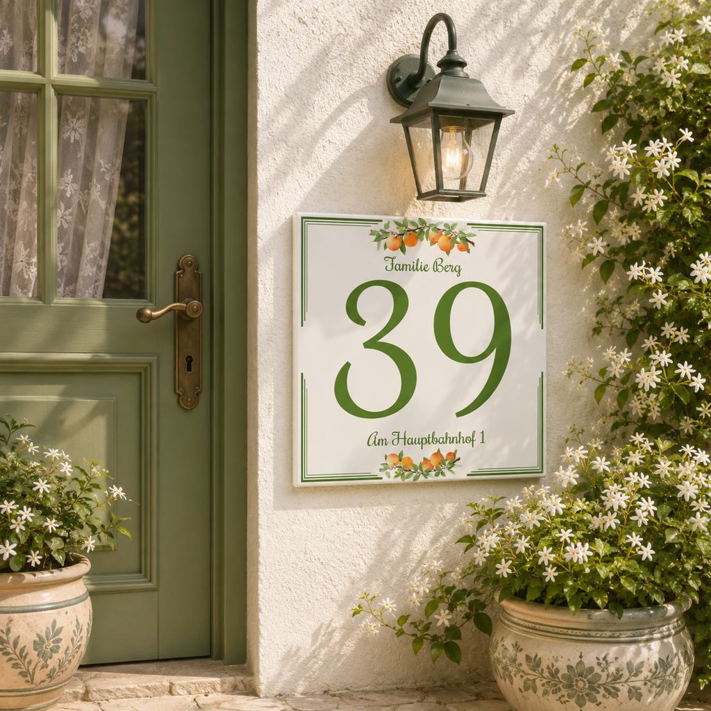 Numero Civico Personalizzato in Ceramica 15x15 cm – Targa Casa in ceramica – Handmade Italy  P3