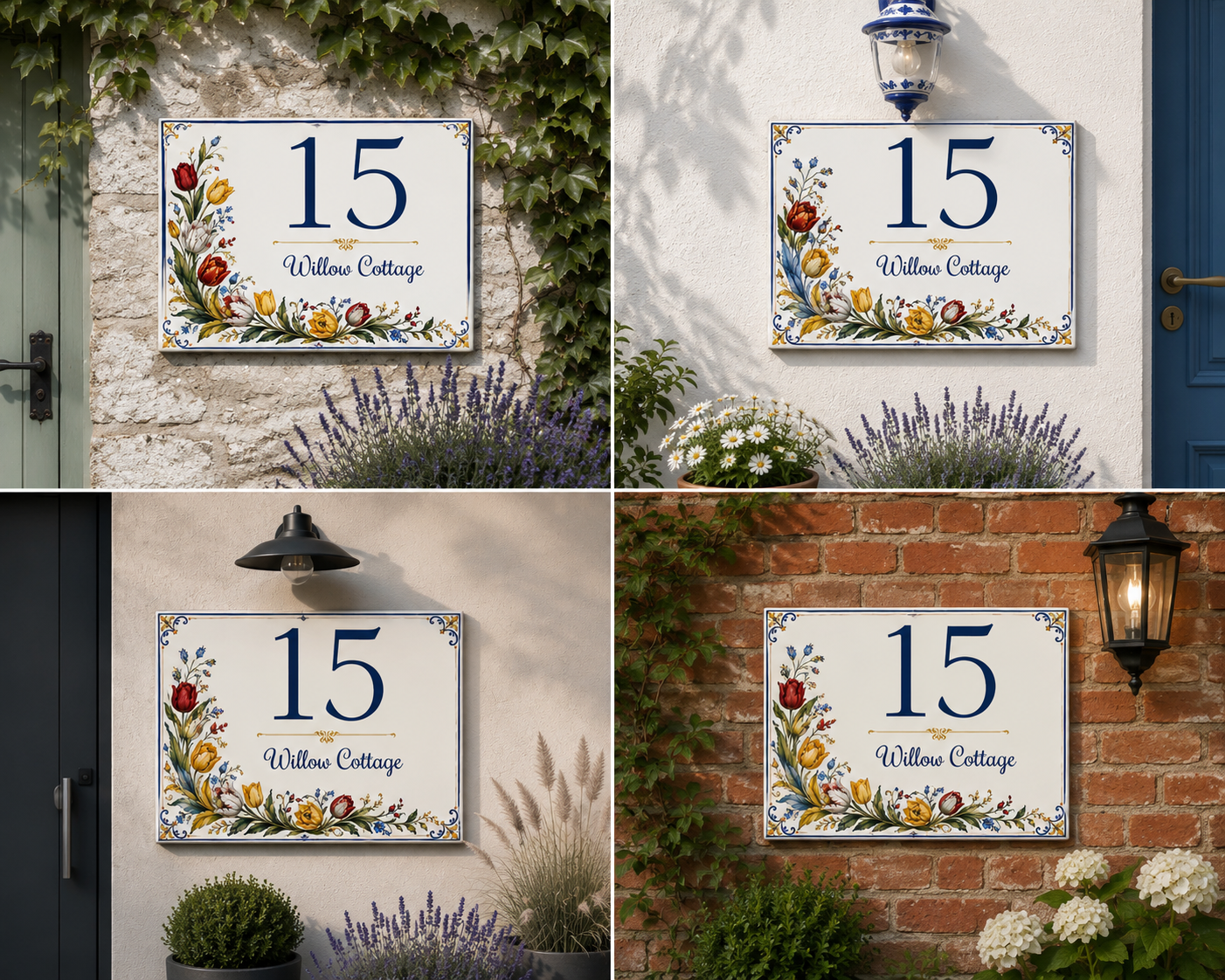 Targa Villa Personalizzata in Ceramica 20x25 cm – Nome Casa o Villa – Handmade in Italy S29