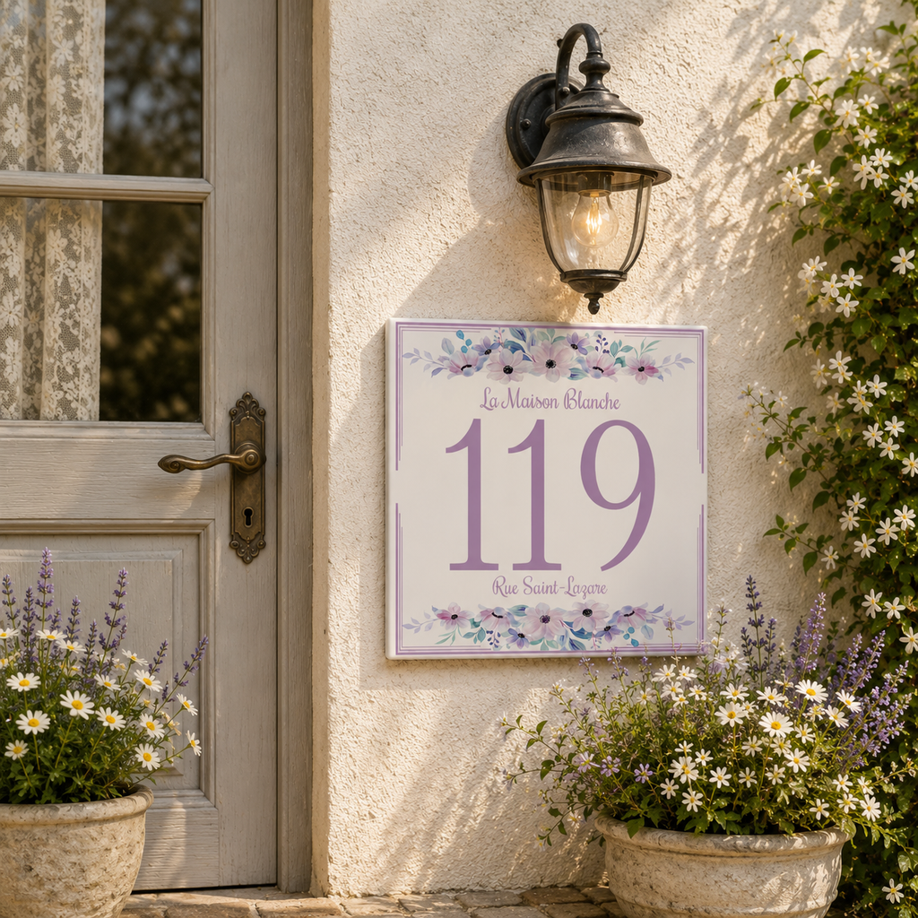 Numero Civico Personalizzato in Ceramica 15x15 cm – Targa Casa in ceramica – Handmade Italy  P4