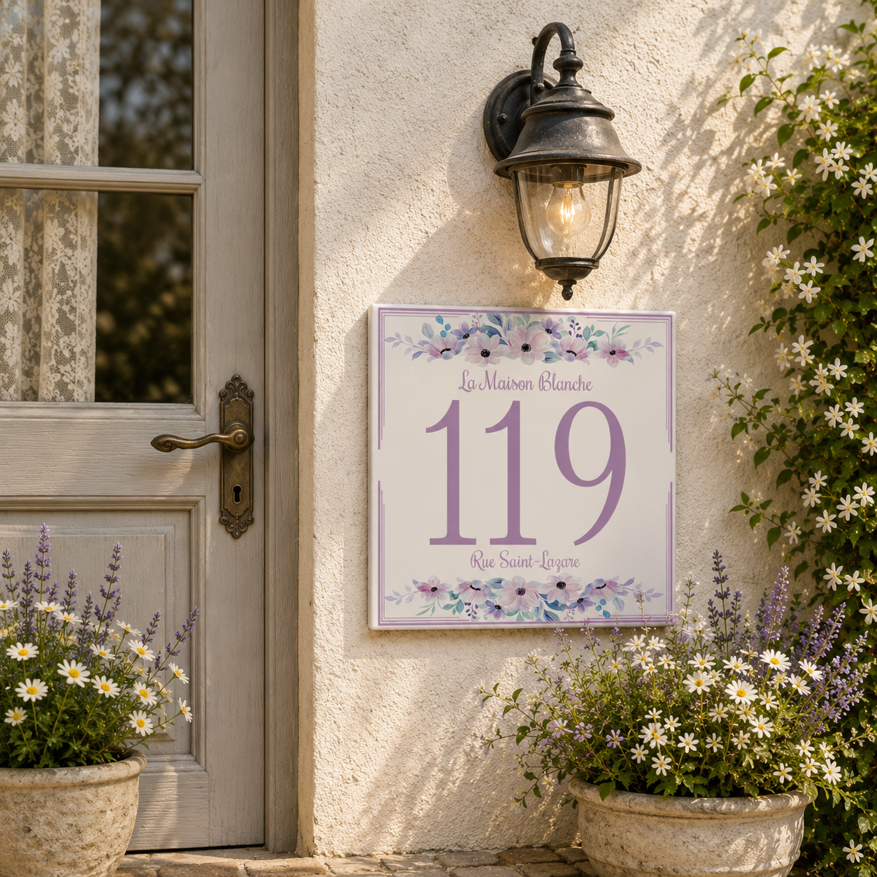 Numero Civico Personalizzato in Ceramica 15x15 cm – Targa Casa in ceramica – Handmade Italy  P4