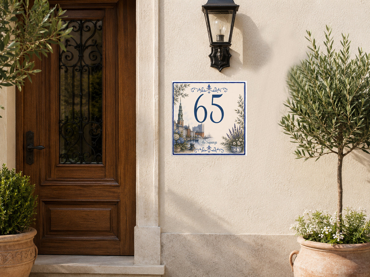 Numero Civico Personalizzato Amburgo Germania – Targa Casa in ceramica – Handmade Italy  P43