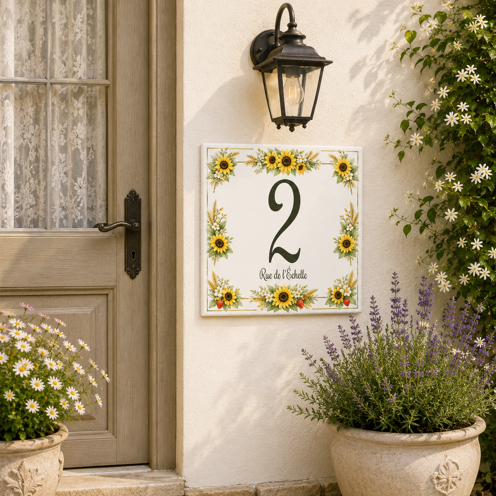 Numero Civico Personalizzato in Ceramica 15x15 cm – Targa Casa in ceramica – Handmade Italy  P5