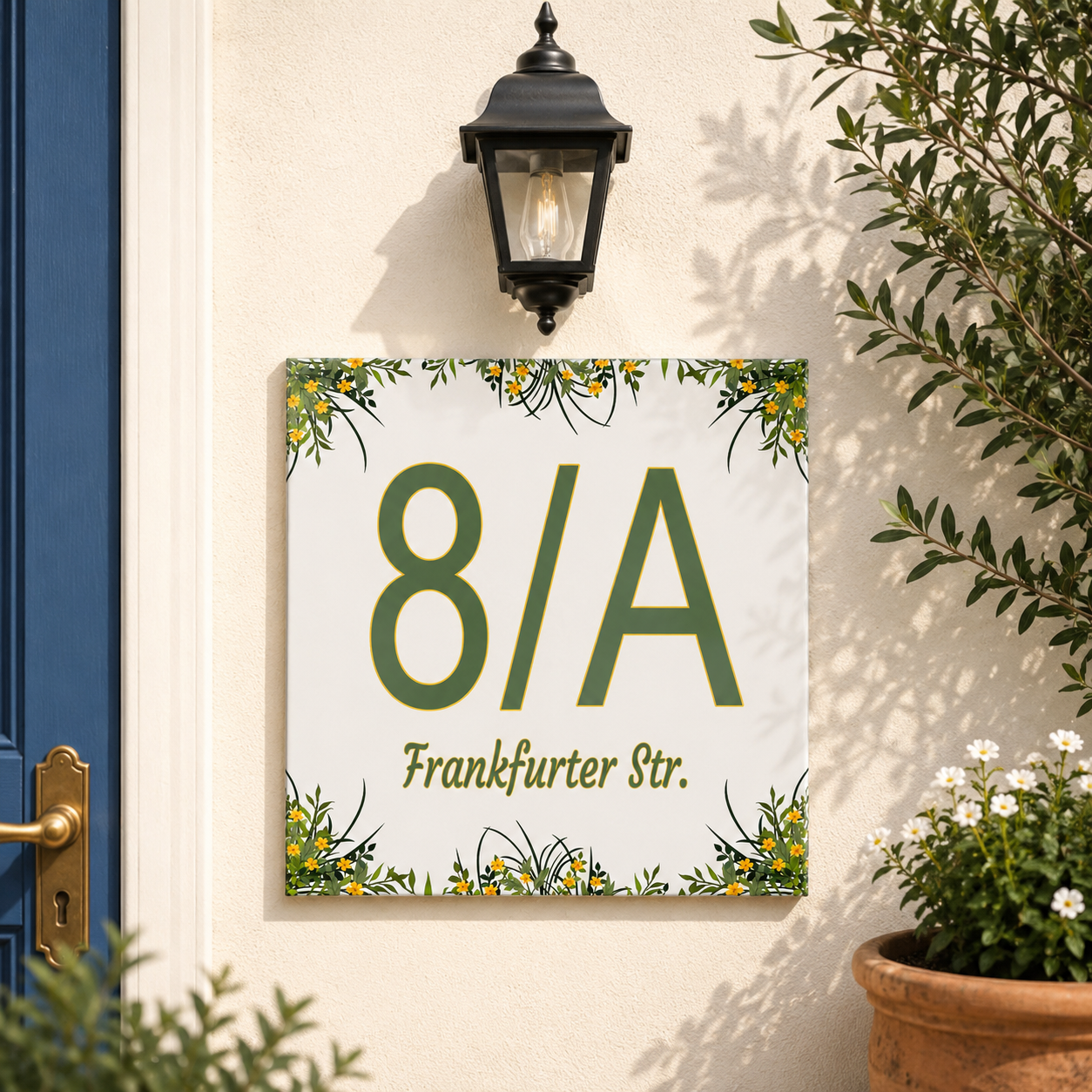Numero Civico Personalizzato in Ceramica 15x15 cm – Targa Casa in ceramica – Handmade Italy  P25