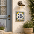 Numero Civico Personalizzato in Ceramica 15x15 cm – Targa Casa in ceramica – Handmade Italy  P6
