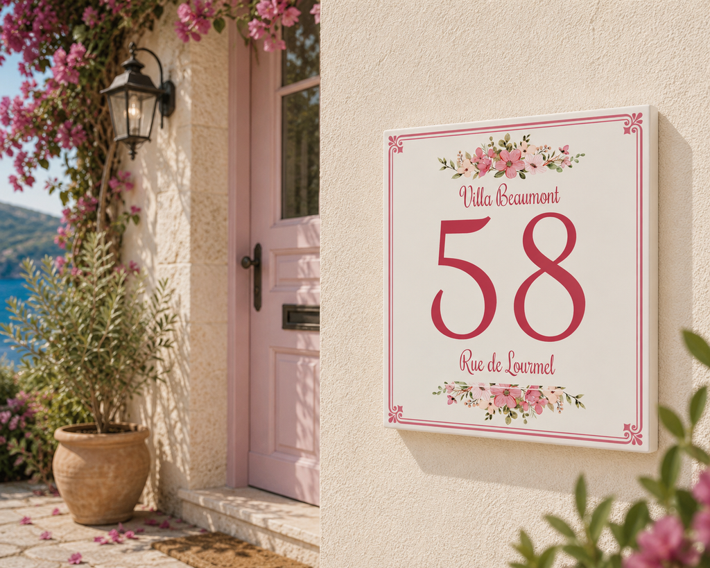 Numero Civico Personalizzato in Ceramica 15x15 cm – Targa Casa in ceramica – Handmade Italy  P8
