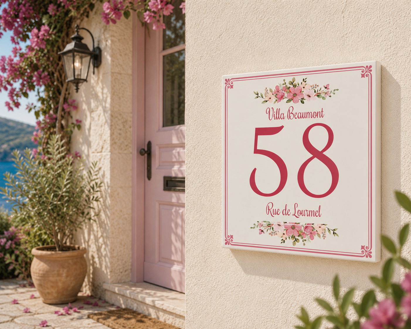 Numero Civico Personalizzato in Ceramica 15x15 cm – Targa Casa in ceramica – Handmade Italy  P8