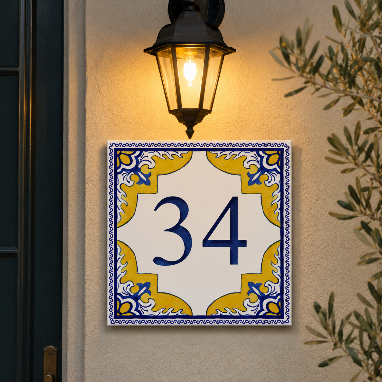 Numero Civico Personalizzato in Ceramica 15x15 cm – Targa Casa in ceramica – Handmade Italy  P26