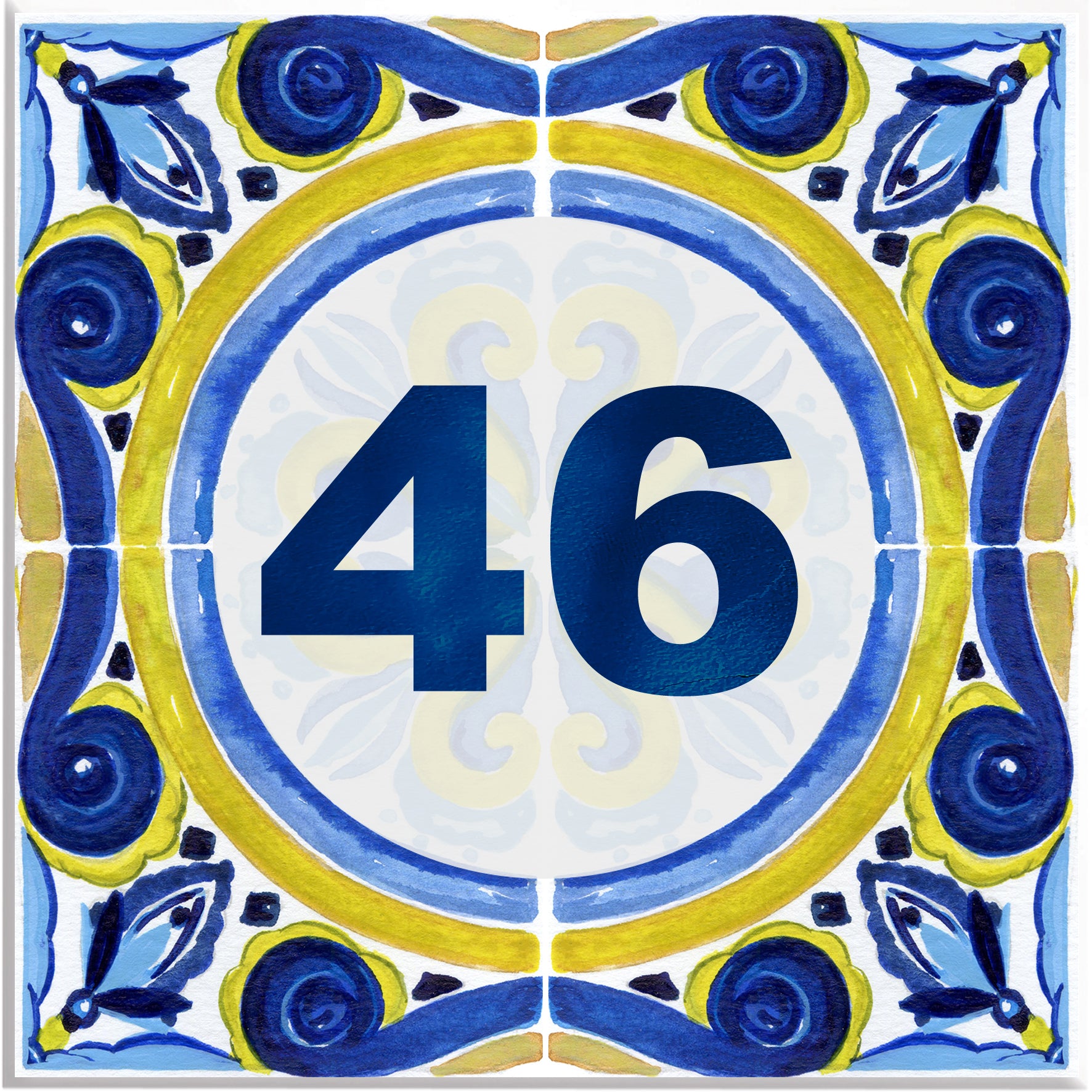 Numero Civico Personalizzato in Ceramica 15x15 cm – Targa Casa in ceramica – Handmade Italy  P39