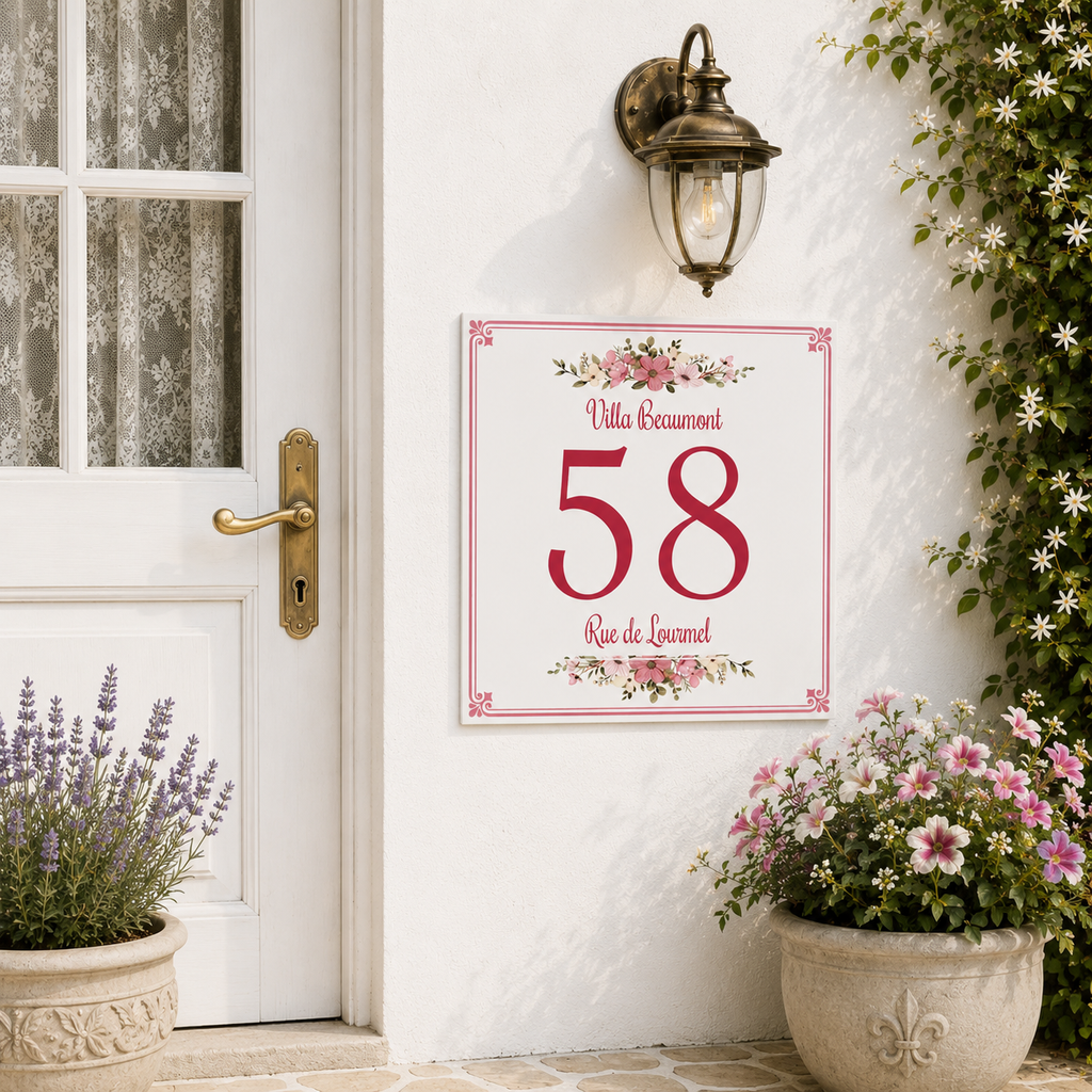 Numero Civico Personalizzato in Ceramica 15x15 cm – Targa Casa in ceramica – Handmade Italy  P8