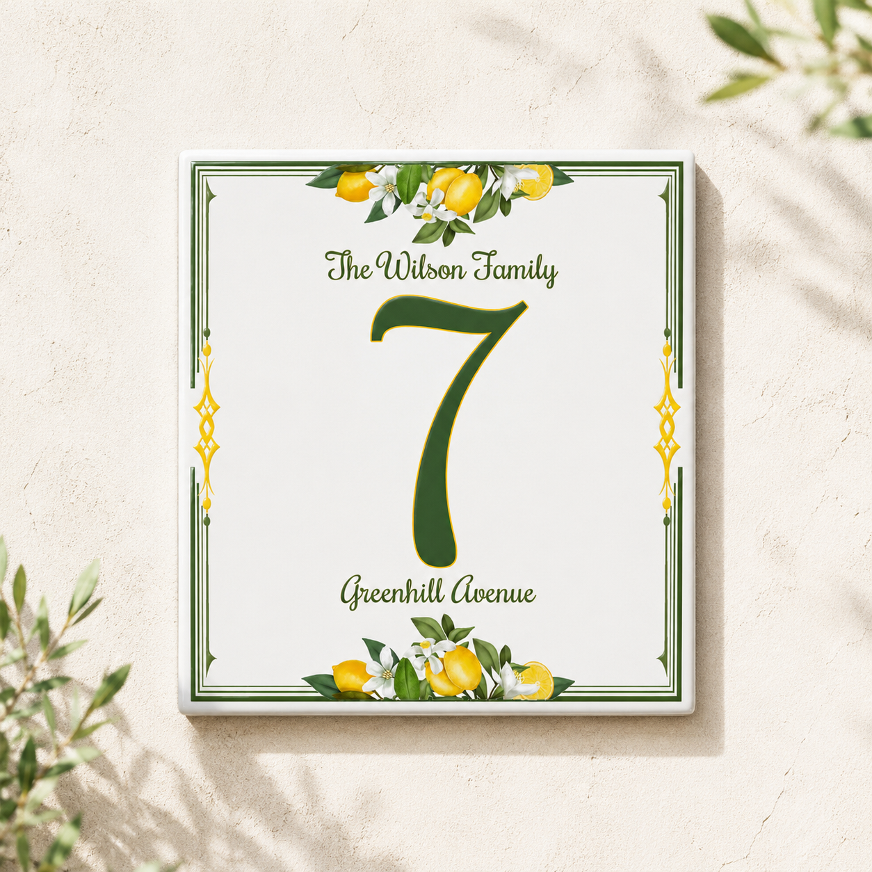 Numero Civico Personalizzato in Ceramica 15x15 cm – Targa Casa in ceramica – Handmade Italy  P22