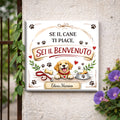 Mattonella Decorativa “se il cane ti piace sei il benvenuto” – personalizzata con nome P2