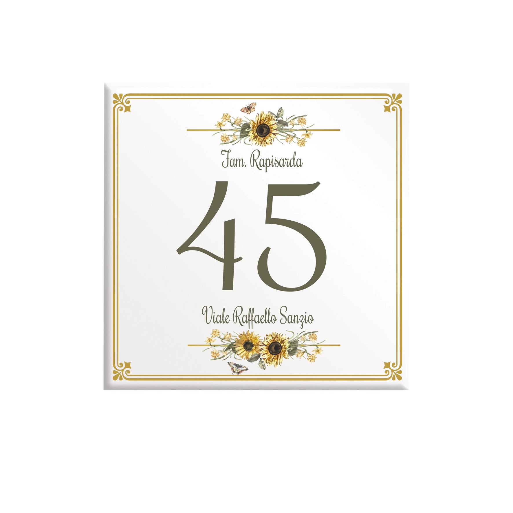 Numero Civico Personalizzato 15x15 cm – numero civico  | Targa ingresso | numero civico con indirizzo C35