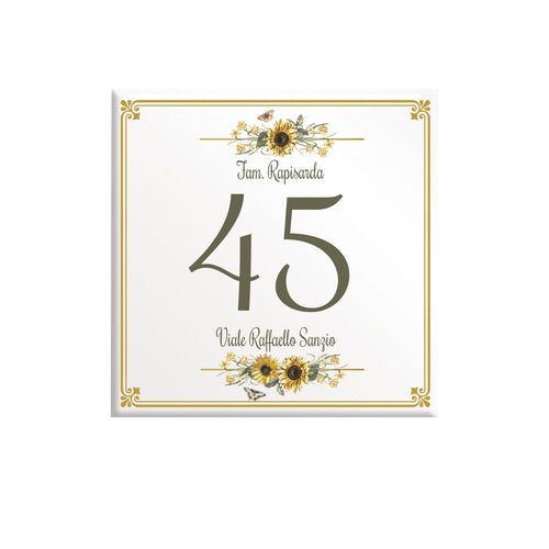 Numero Civico Personalizzato 15x15 cm – numero civico  | Targa ingresso | numero civico con indirizzo C35