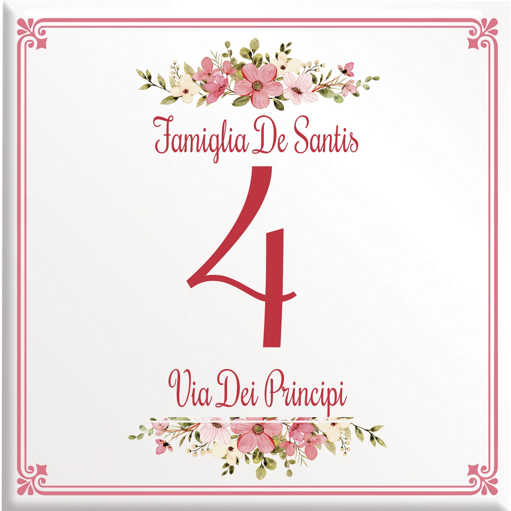 Numero Civico Personalizzato in Ceramica 15x15 cm – Targa Casa in ceramica – Handmade Italy  P8