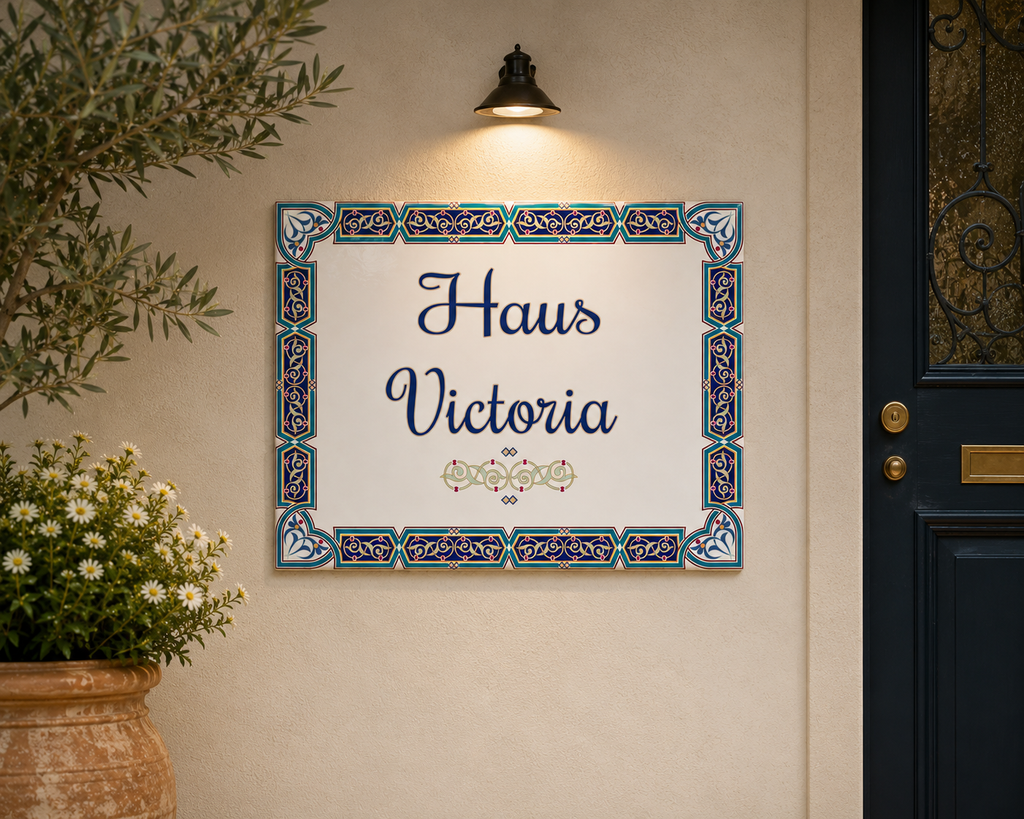 Targa Villa Personalizzata in Ceramica 20x25 cm – Nome Casa o Villa – Handmade in Italy S1