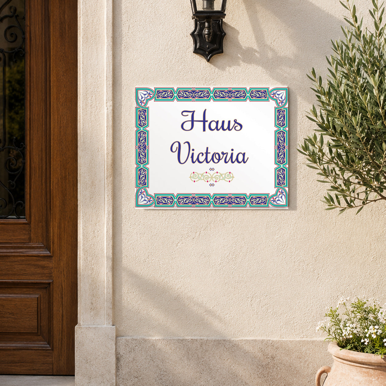 Targa Villa Personalizzata in Ceramica 20x25 cm – Nome Casa o Villa – Handmade in Italy S1