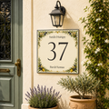 Numero Civico Personalizzato 15x15 cm – Targa Casa in ceramica – Handmade Italy P71