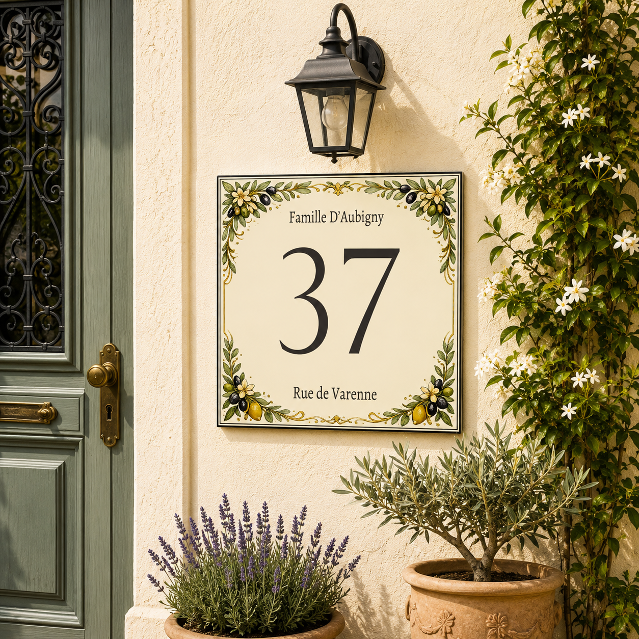 Numero Civico Personalizzato 15x15 cm – Targa Casa in ceramica – Handmade Italy P71