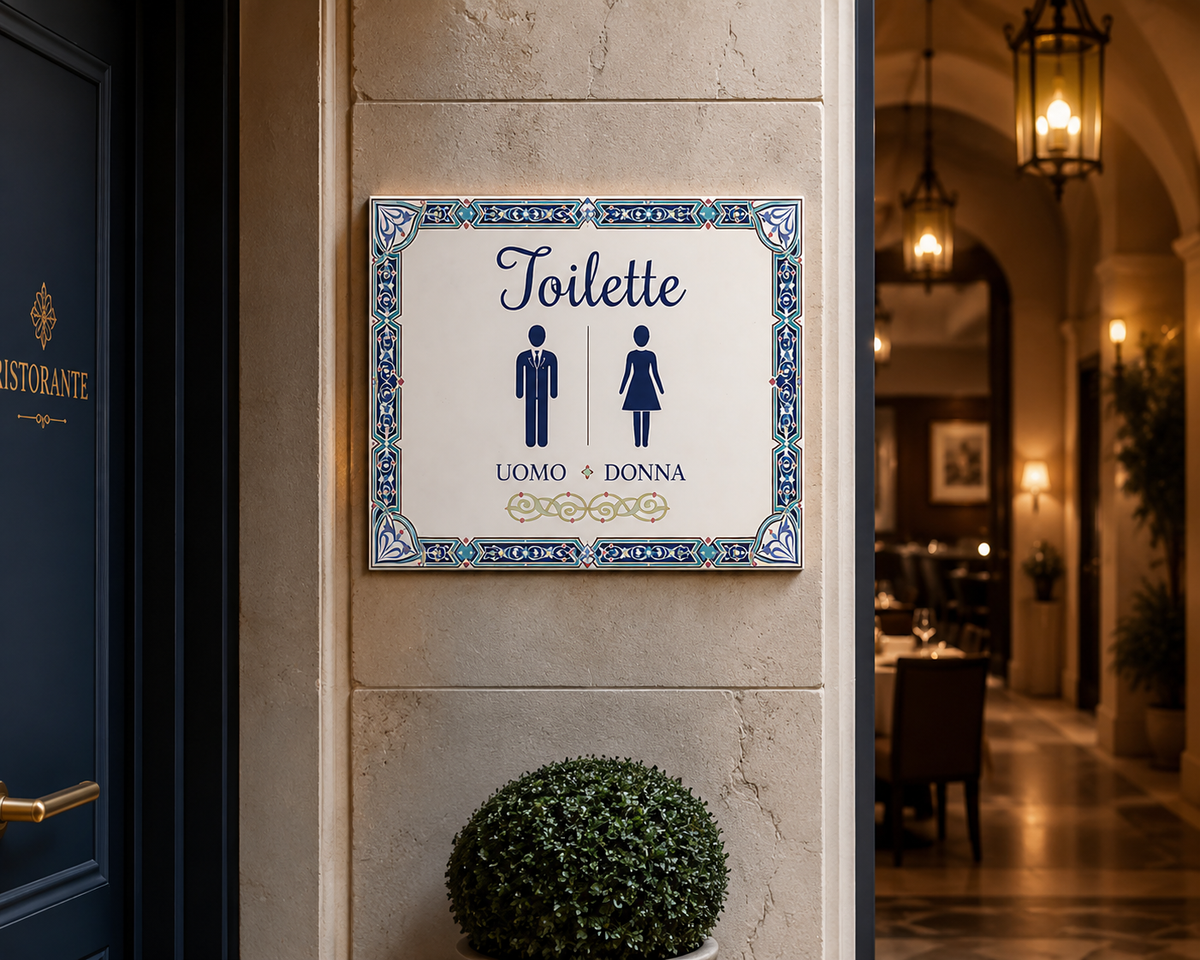 Mattonella Decorativa “Toilette”  – Insegna Uomo e Donna P6