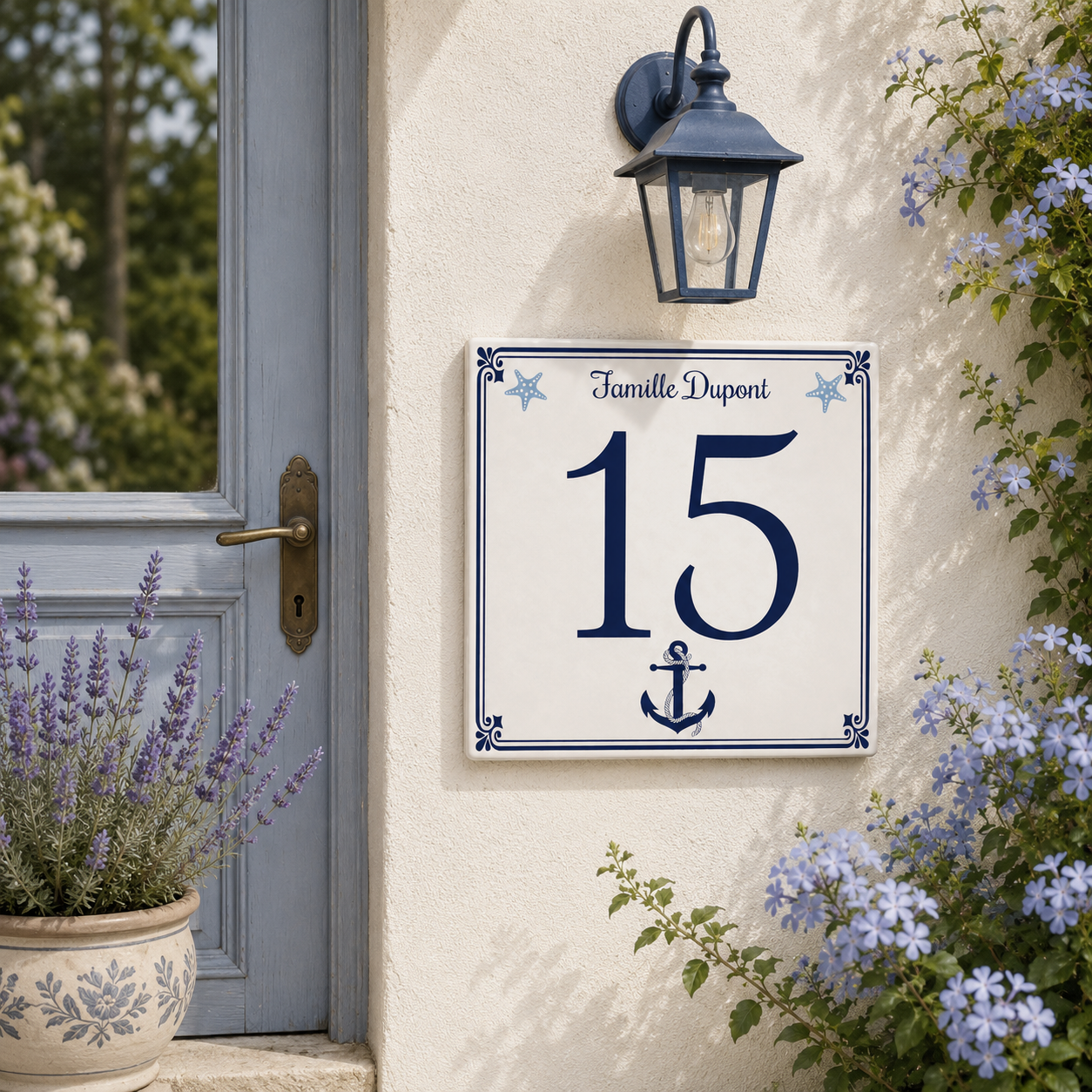 Numero Civico Personalizzato in Ceramica 15x15 cm – Targa Casa in ceramica – Handmade Italy  P7