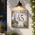 Numero Civico Personalizzato Parigi Francia 15x15 cm – Targa Casa in ceramica – Handmade Italy  P40