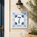 Numero Civico Personalizzato in Ceramica 15x15 cm – Targa Casa in ceramica – Handmade Italy  P28