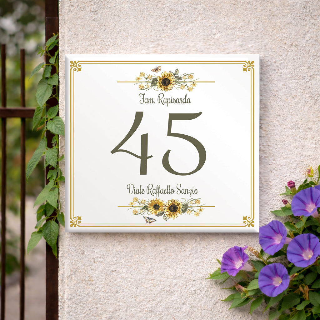 Numero Civico Personalizzato 15x15 cm – numero civico  | Targa ingresso | numero civico con indirizzo C35