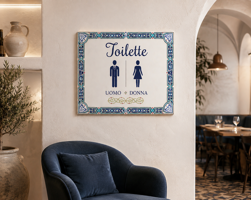 Mattonella Decorativa “Toilette”  – Insegna Uomo e Donna P6