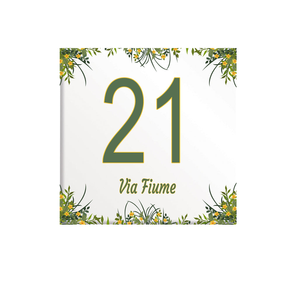 Numero Civico Personalizzato in Ceramica 15x15 cm – Targa Casa in ceramica – Handmade Italy  P25