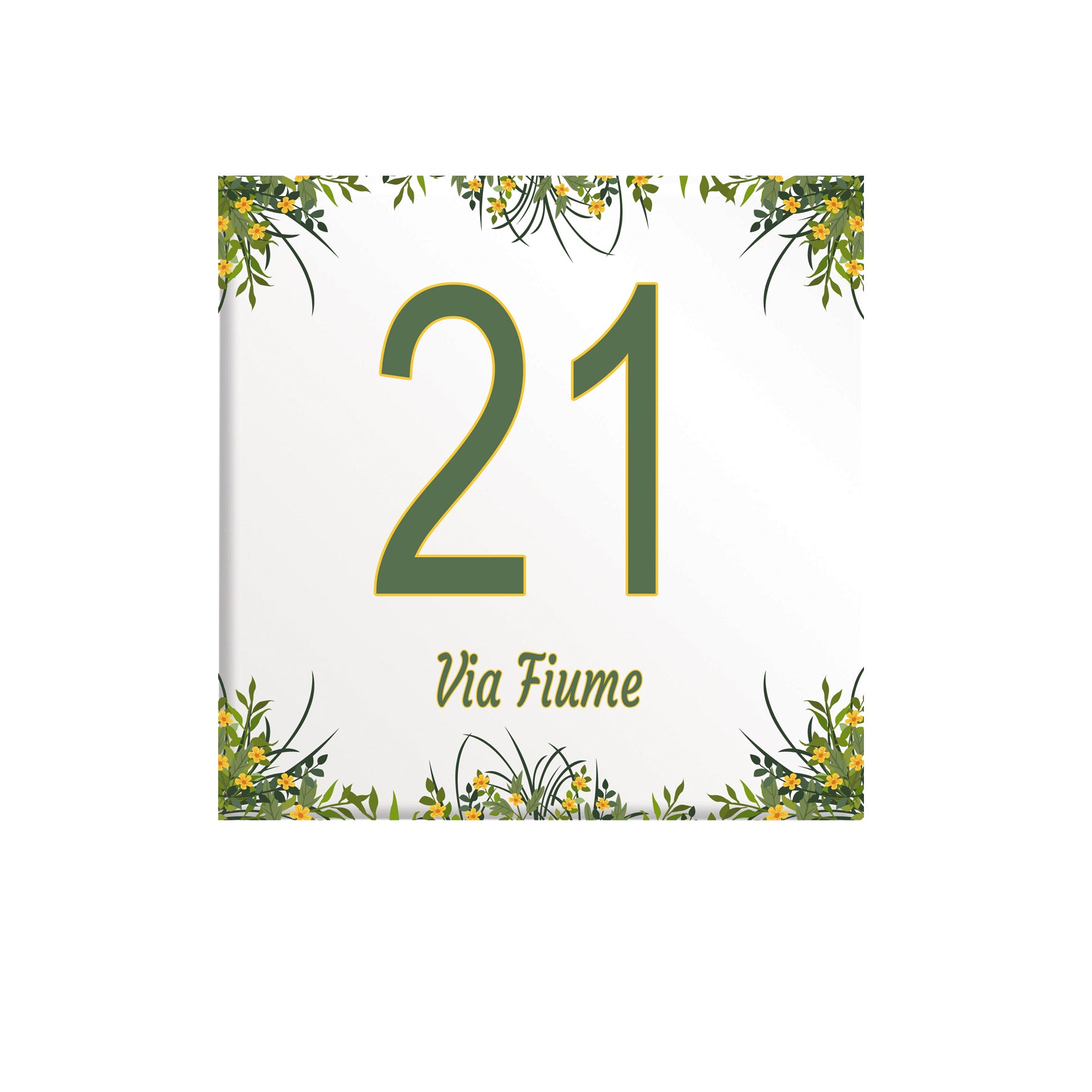 Numero Civico Personalizzato 15x15 cm – numero civico  | Targa ingresso | numero civico con indirizzo C34