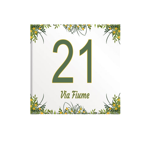 Numero Civico Personalizzato 15x15 cm – numero civico  | Targa ingresso | numero civico con indirizzo C34