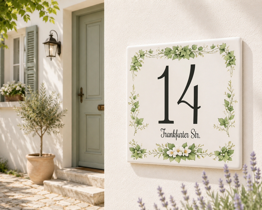 Numero Civico Personalizzato in Ceramica 15x15 cm – Targa Casa in ceramica – Handmade Italy  P2