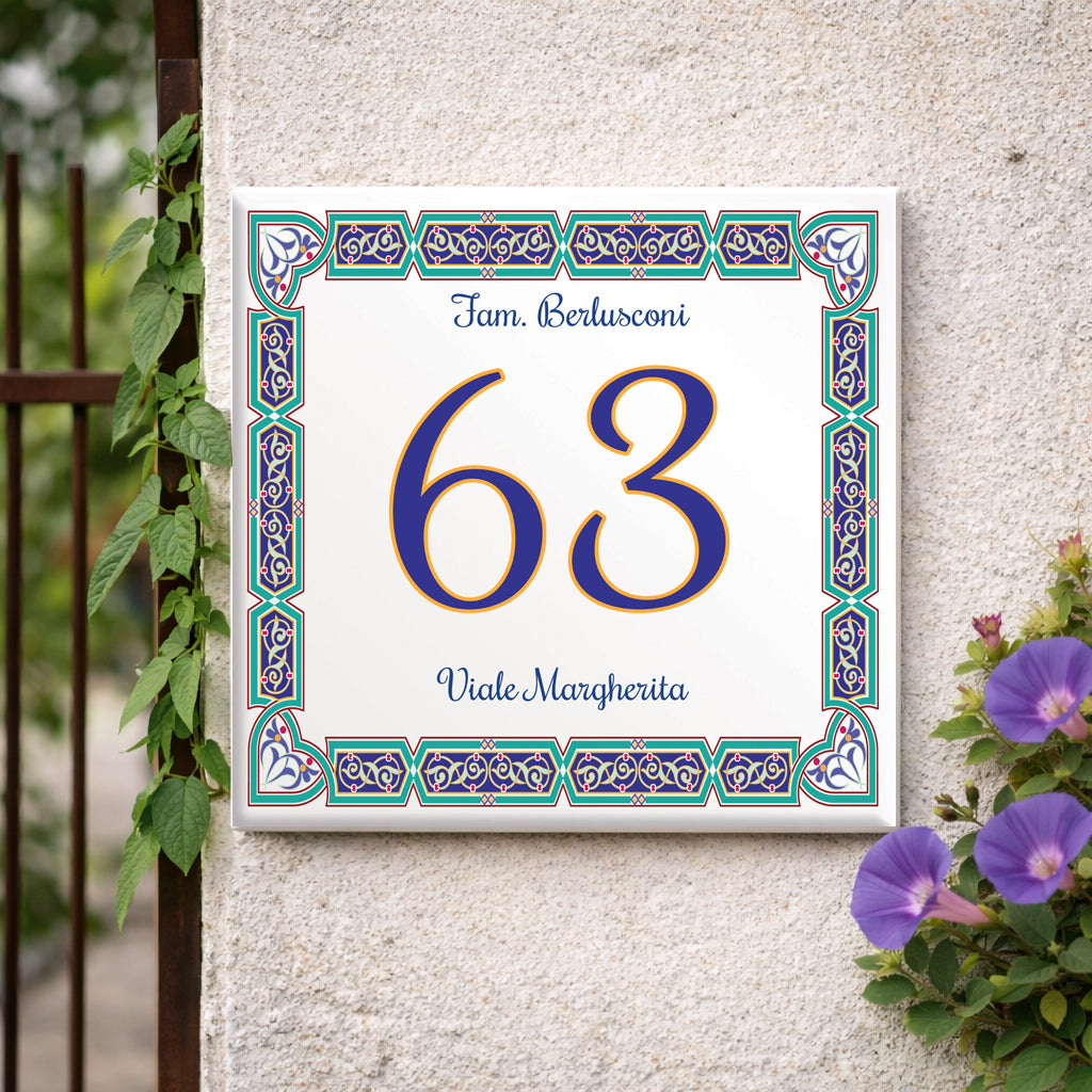 Numero Civico Personalizzato 15x15 cm – numero civico da esterno | Targa ingresso | numero civico con indirizzo C29