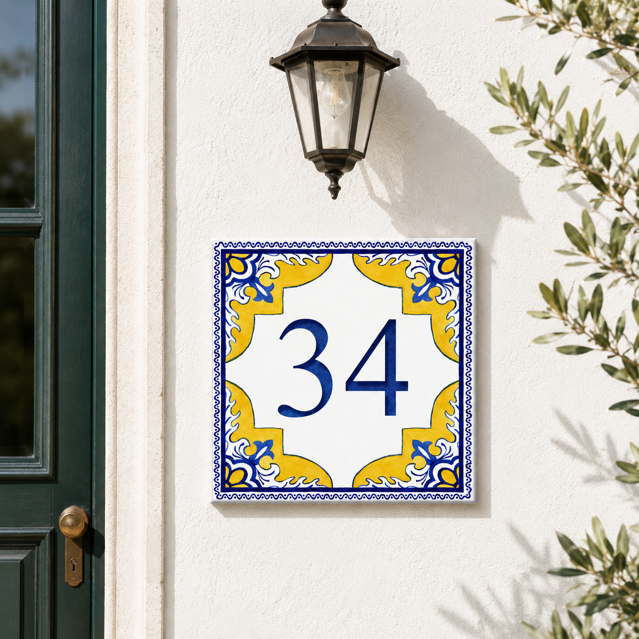 Numero Civico Personalizzato in Ceramica 15x15 cm – Targa Casa in ceramica – Handmade Italy  P26