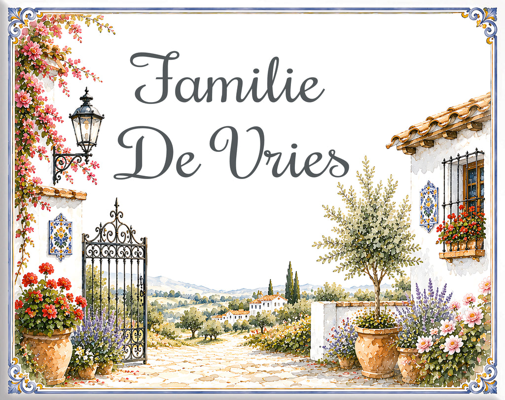 Targa Villa Personalizzata in Ceramica 20x25 cm – Nome Casa o Villa – Handmade in Italy S18