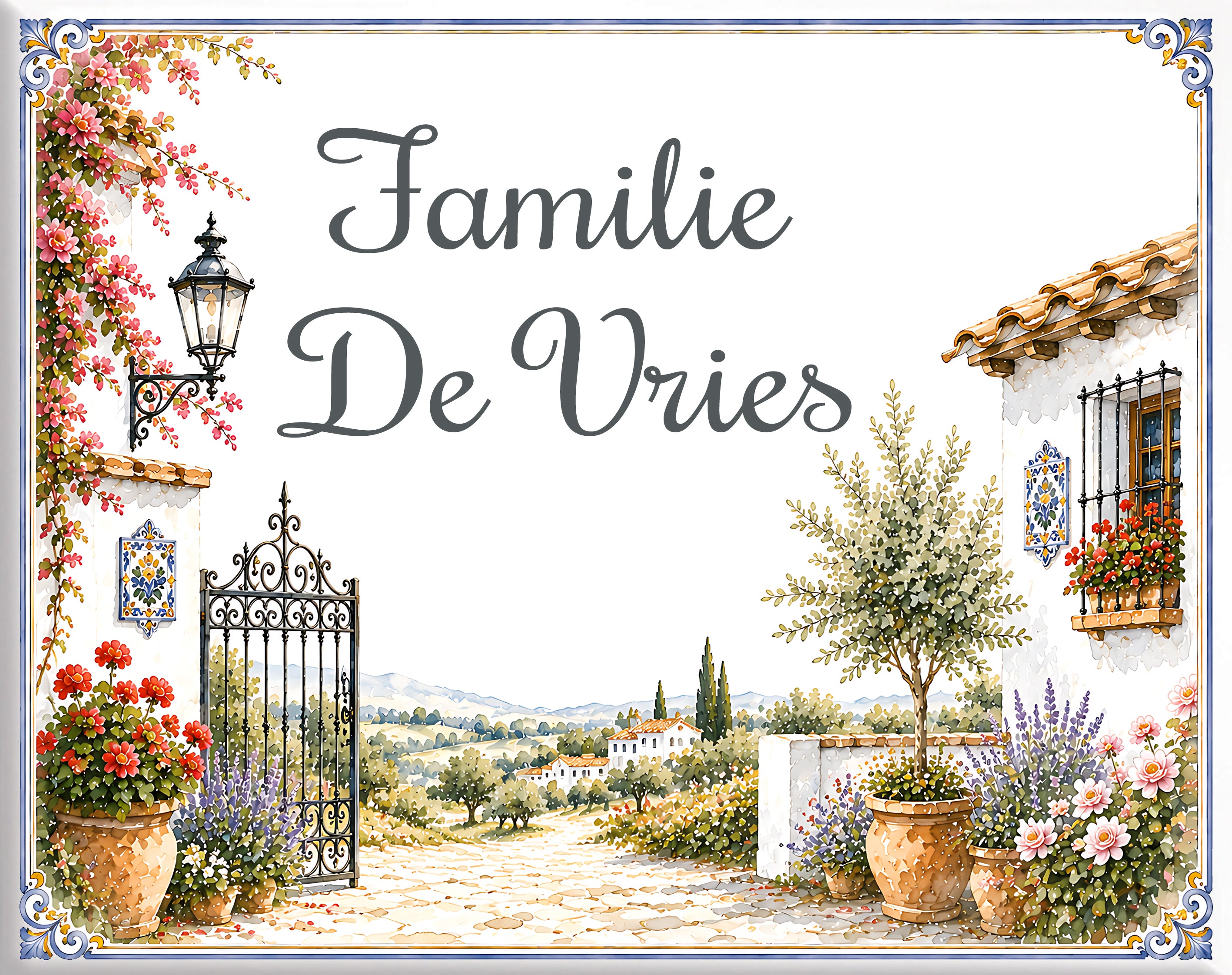 Targa Villa Personalizzata in Ceramica 20x25 cm – Nome Casa o Villa – Handmade in Italy S18