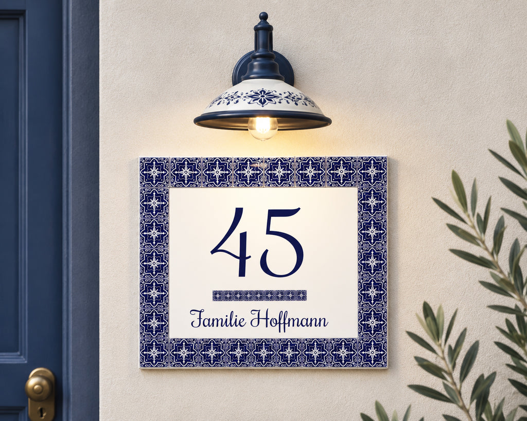 Targa Villa Personalizzata in Ceramica 20x25 cm – Nome Casa o Villa – Handmade in Italy S24