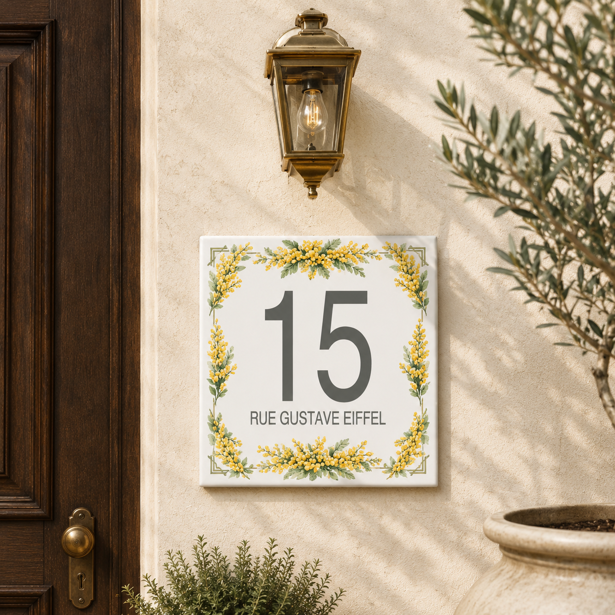Numero Civico Personalizzato in Ceramica 15x15 cm – Targa Casa in ceramica – Handmade Italy  P27